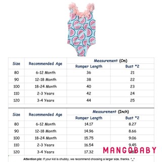Mg-baby Bé Gái Đồ Bơi Một Mảnh Hoa Ruffle Cổ Dưa Hấu In Hình Đồ Bơi Lưng Bikini