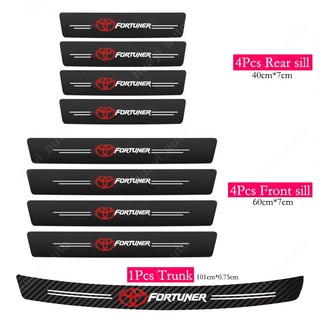 Miếng Dán Cửa Xe Hơi Toyota Fortuner AN50 60 AN150 160 2015-2023 Bằng Da Sợi Carbon Chống Trầy Xước