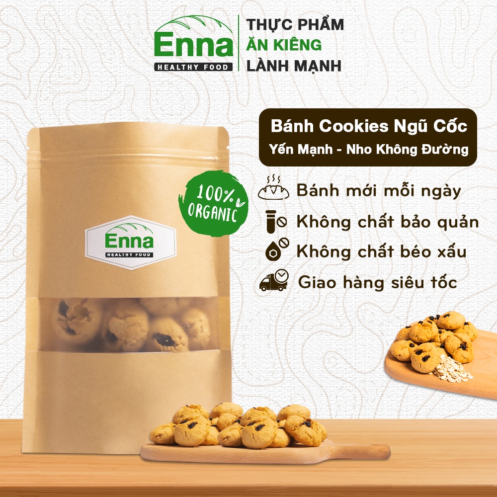 Bánh Cookies ngũ cốc yến mạch nho ăn kiêng 500g- Giảm cân Eatclean ...