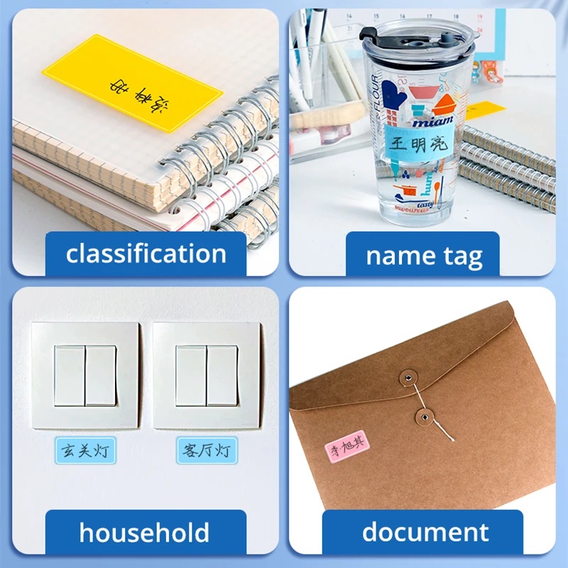 Set 40 / 60 / 160 Nhãn Dán Ghi Tên Tự Dính Chống Thấm Nước Màu Sắc Ngọt Ngào Tiện Dụng
