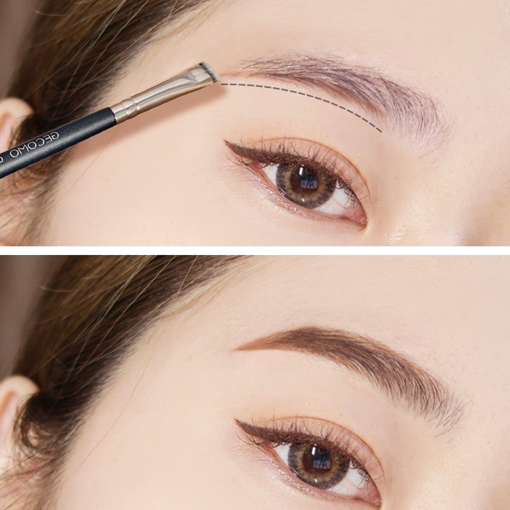 Cọ Trang Điểm Mắt Và Lông Mày Đầu Dẹt Siêu Mỏng 3 Kiểu Dáng Tùy Chọn Chuyên Nghiệp GECOMO