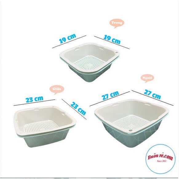 Bộ rổ 6 món kèm chậu rửa rau củ, đựng hoa quả trái cây, thực phẩm đa năng, tiện dụng - 01568