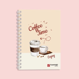 Sổ tay kẻ ngang lò xo B5 TUANVIET BOOKS 200 trang, chủ đề DRINKS, phù hợp ghi chép, nhật ký