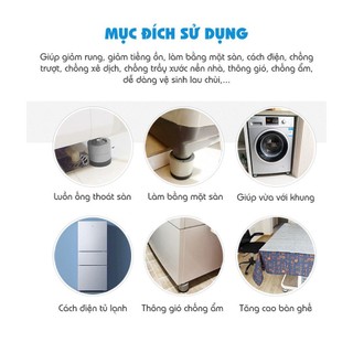 Chống Rung Lắc Máy Giặt PROKI, Tránh Tiến Ồn, Va Đập, Trơn Trượt Cho Máy Giặt, Tủ Lạnh, Bộ 4 Chân Chống Rung Cao Su Đặc