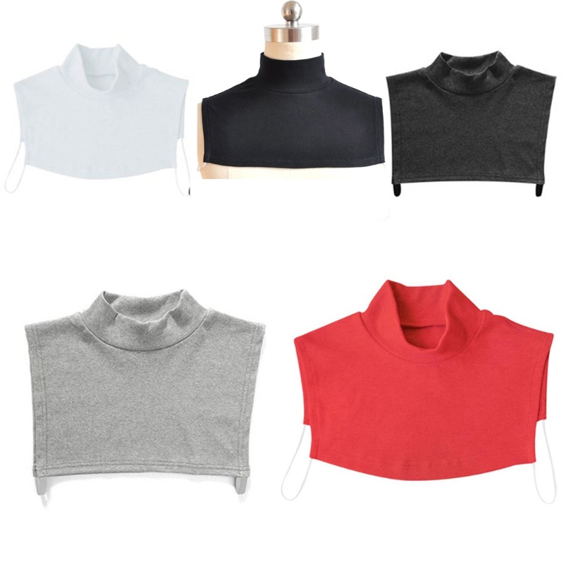 Unisex Solid Color Turtleneck Half  Dickey Detachable Fake Collar Neck Warmer