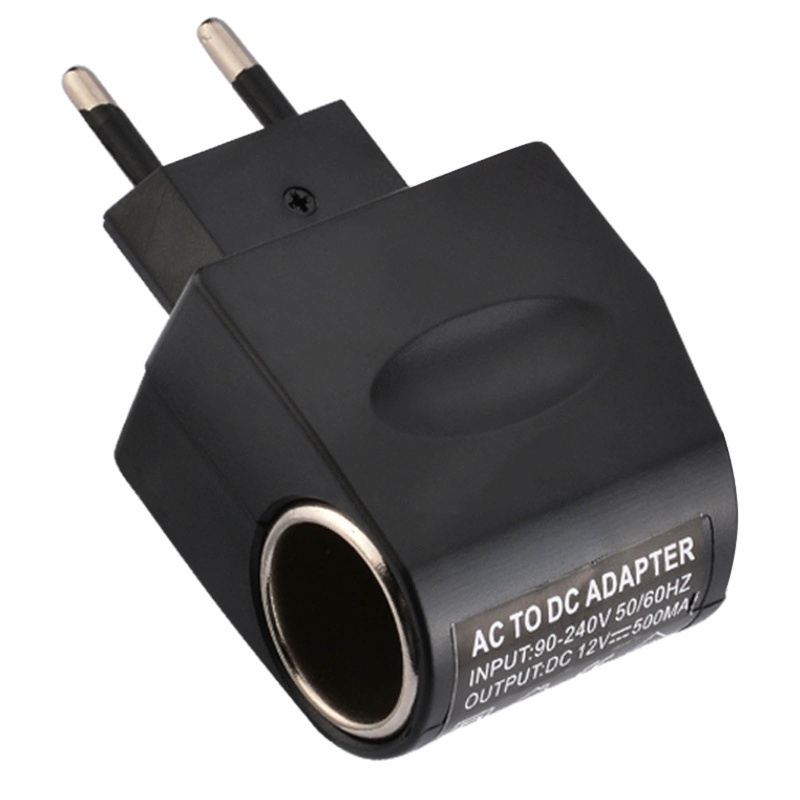 Mon AC 220V sang DC 12V Adapter Xe Bật Lửa Chuyển Đổi Ổ Cắm Điện An Toàn Cắm 6W Cắm Tường Adapter