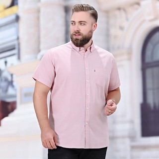 Áo Sơ Mi Cotton Tay Ngắn Màu Sắc Đơn Giản Thanh Lịch Có Size Lớn 80-175KG Cho Nam Giới