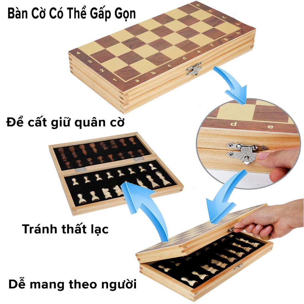 Ảnh Bộ Cờ Vua Nam Châm Bằng Gỗ Size Nhỏ 29*29*2.5cm Cao Cấp, An Toàn Chính Hãng Amalife 4