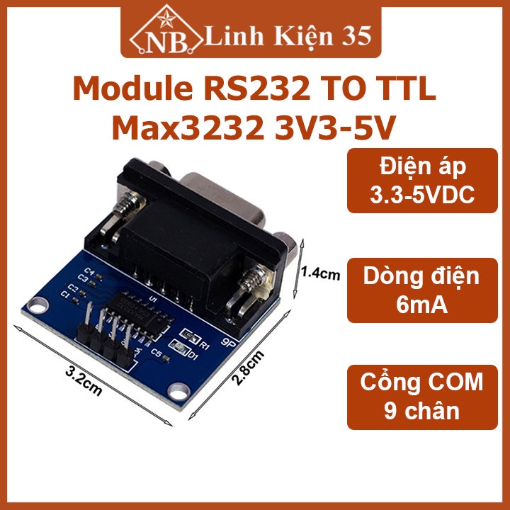 Module RS232 TO TTL Max3232 3V3-5V, siêu nhỏ gọn, chất lượng cao ...