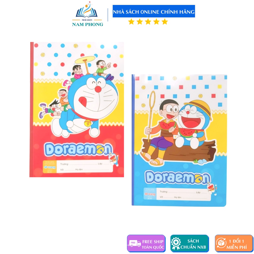 Vở ô ly 48 trang Nam Hải Doraemon - Gồm 5 cuốn | Shopee Việt Nam
