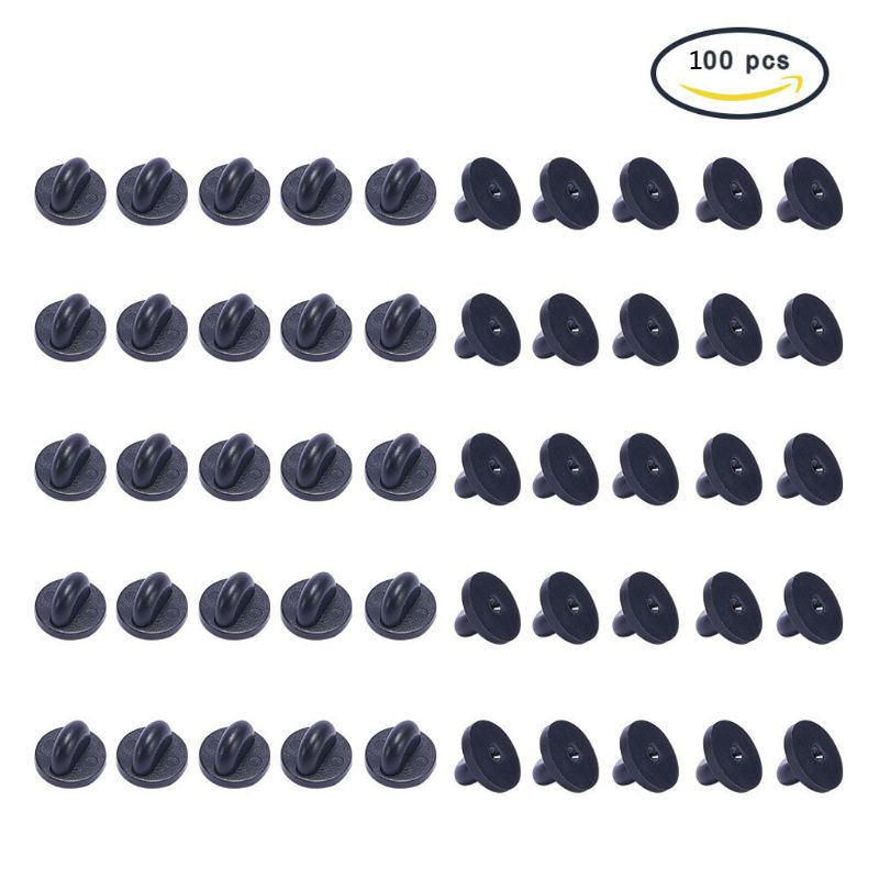 YOI 100 Pin Lưng Cao Su cho Trâm Cài Mũ và Huy Hiệu Insignia