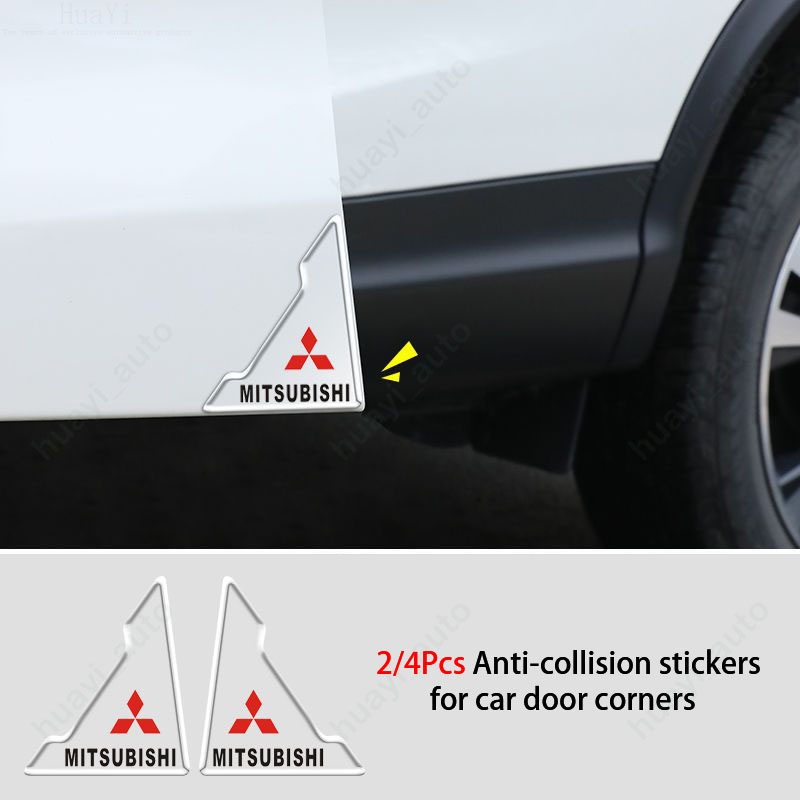 Set 2 / 4 Miếng Dán Góc Cửa Xe Hơi mitsubishi Màu Đen Chống Va Chạm / Trầy Xước Cho Attrage Mirage G4 Triton Xpander Pajero Lancer