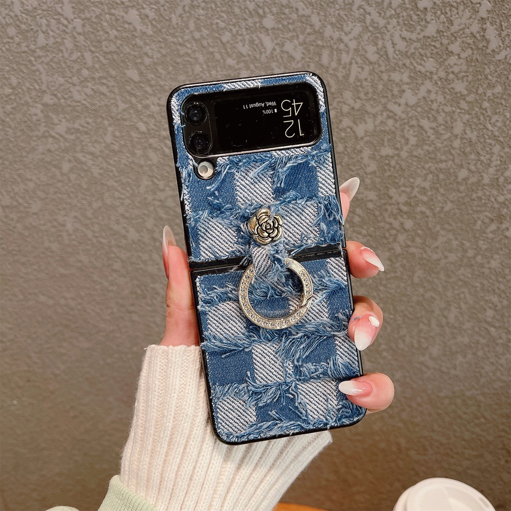 Dành Cho Samsung Galaxy Z Flip 3 4 5 6 7 7FE Vỏ Vải Denim Thời Trang Thiết Kế Độc Đáo Vỏ Bảo Vệ Thiết Kế Sang Trọng Vỏ Chống Sốc Cho Samsung Galaxy Z Flip7
