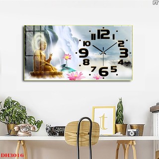 Tranh Đồng Hồ Treo Tường Phật Giáo - Tranh Tráng Gương