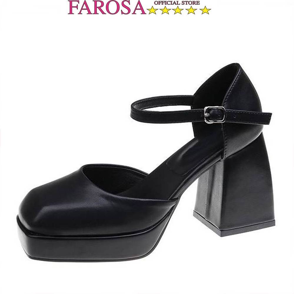 Giày cao gót nữ đế đúp quai cài khóa FAROSA - C13 bít gót trụ cao 9cm cực xinh