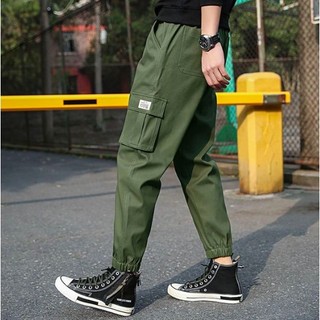 [Plus Size] Quần Joggers Màu Đen Dáng Rộng Phong Cách Đường Phố Hàn Quốc Hợp Thời Trang Cho Nam
