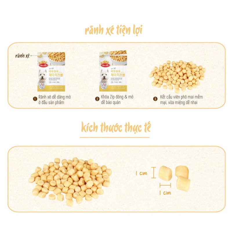 Phô Mai Viên Cho Chó Bowwow Hàn Quốc 100g