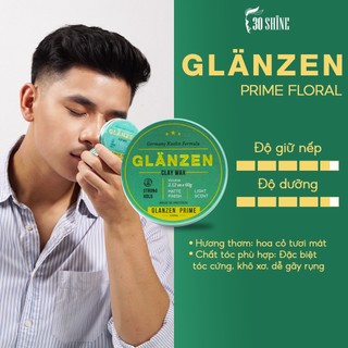 Sáp vuốt tóc nam GLANZEN 30Shine phân phối chính hãng 60g tạo kiểu cực chất không bóng giữ nếp 24h