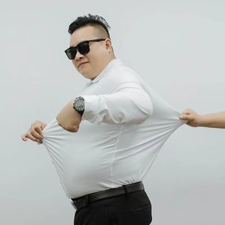 Áo Sơ Mi Tay Dài Vải Lụa Lạnh Siêu Co Giãn PLUS SIZE 60-175KG 10XL Cho Nam