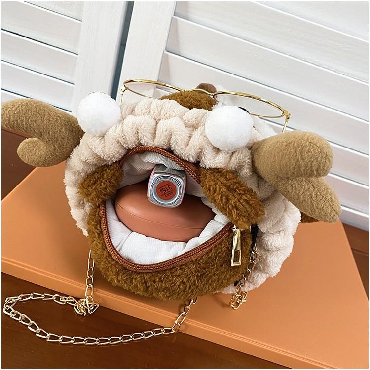 Túi Đeo Chéo Nhồi Bông Hình Chú Sóc Dễ Thương – Túi Mini Cute Cho Bạn Gái & Trẻ Em