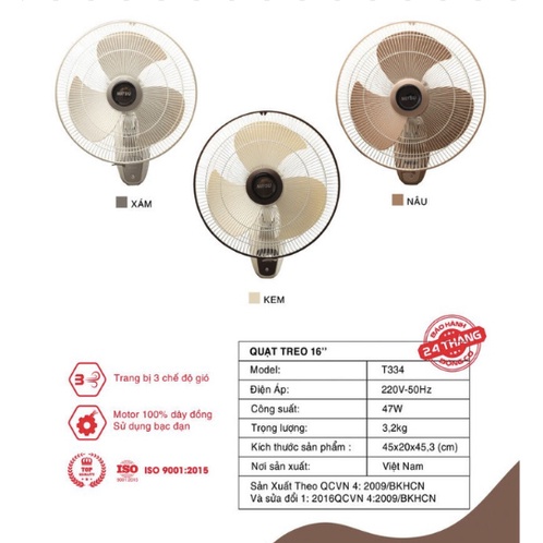 Quạt Treo Cao Cấp Dream Flow 16 Inch - TẶNG KỆ ĐA NĂNG MINI - Xám, Kem, Nâu - Vua Đồ Gia Dụng Kazoku