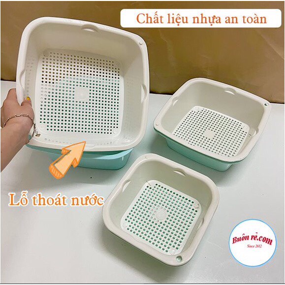 Bộ rổ 6 món kèm chậu rửa rau củ, đựng hoa quả trái cây, thực phẩm đa năng, tiện dụng - 01568