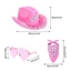 Woke Hồng Cao Bồi Mũ Phương Tây Bò Cô Gái Mũ Cho Nữ Cô Gái Ảnh Đạo Cụ Bandana Quyến Rũ Bò Cô Gái Mũ Dự Tiệc Fedora Mũ