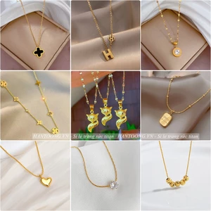 Dây chuyền titan nữ không gỉ mạ vàng 18k thiết kế nhiều kiểu dáng trẻ trung thời trang