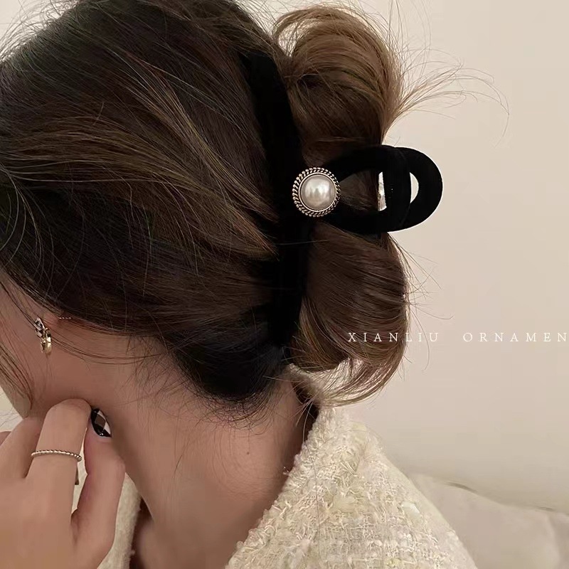 Kẹp Tóc Hình Cá Mập Màu Đen Phong Cách Vintage