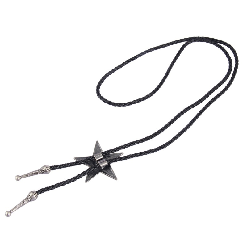 Vòng Cổ choker Dây Da Bện Mặt Ngôi Sao Phong Cách boho Cổ Điển Có Khóa Điều Chỉnh Được