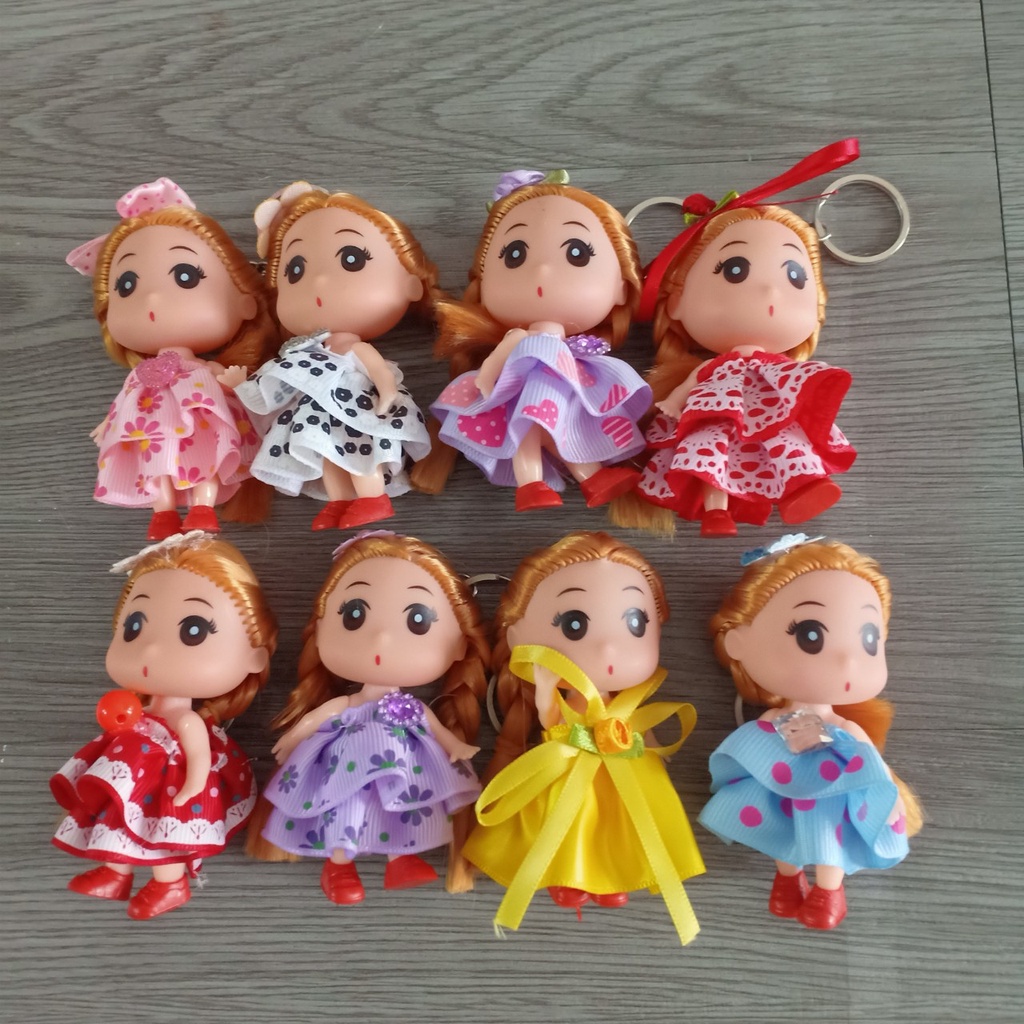 Búp Bê Chibi Giá Rẻ Cao 10 cm kèm đồ ,có móc khoá treo túi xách, balo