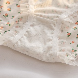 Quần Lót Cotton Lưng Vừa Họa Tiết Hoa Dễ Thương Cho Nữ