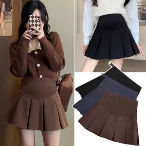 Chân Váy Chữ A Xếp Ly Màu Sắc Thời Trang Xuân Thu Cho Mẹ Bầu