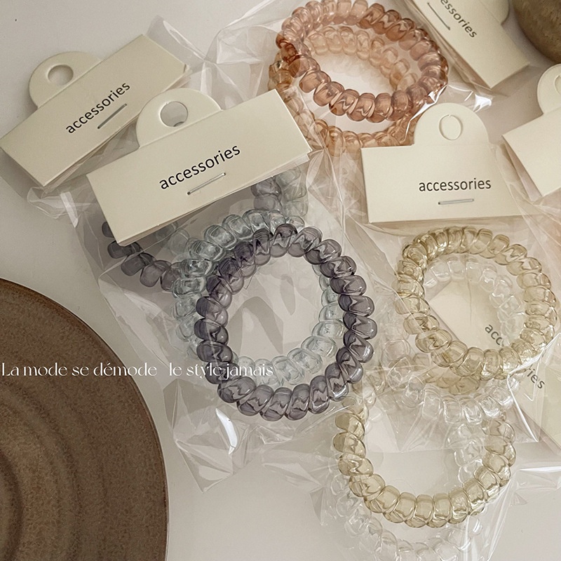 Set 2 Dây Buộc Tóc Kiểu Lò Xo Xinh Xắn Cho Nữ