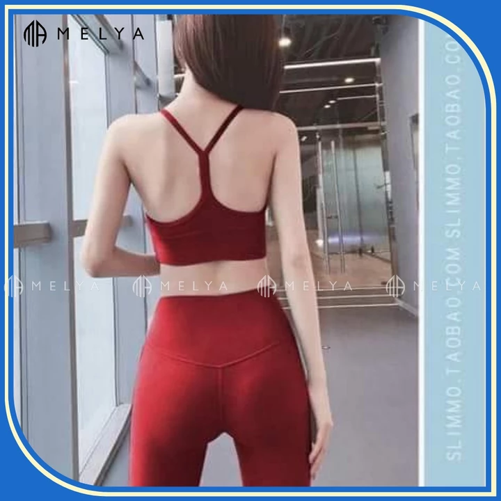 Set Đồ Tập Nữ Áo Bra chắp dây Tập Thể Thao Gym Yoga Cao Cấp dây chéo- Đồ tập gym yoga chạy bộ thể thao nữ Melya Sport