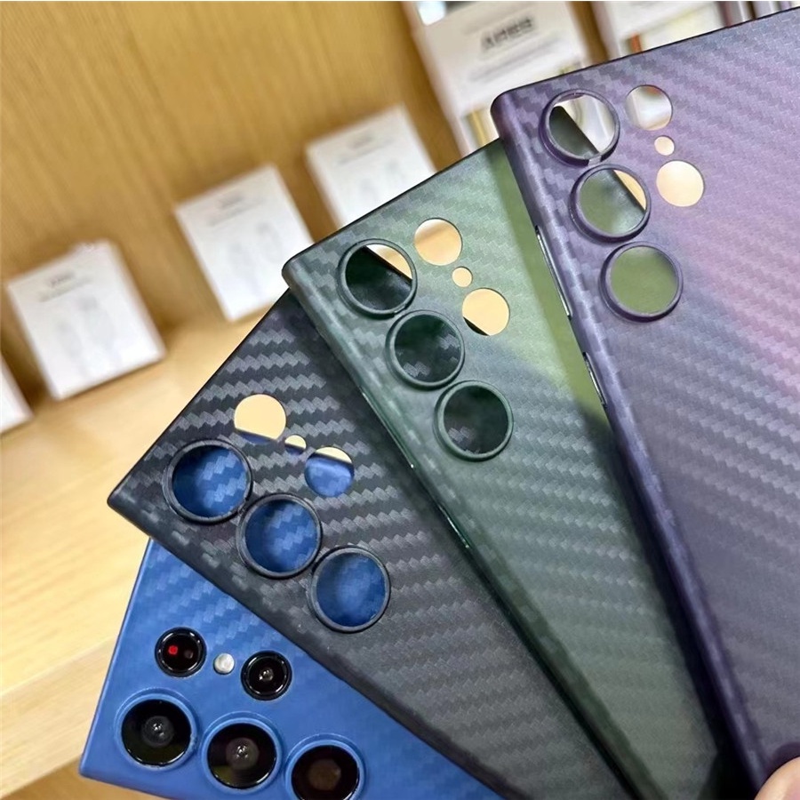 Ốp lưng PP mờ sợi Carbon siêu mỏng & mỏng KDOO cho Samsung S25 Ultra S24 Ultra S24 + Galaxy S23 UltraS23 + / S23 Vỏ Samsung siêu mờ chống trầy xước