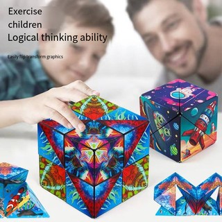 Đồ Chơi Khối Rubik Ma Thuật 3D Từ Tính Hình Học / Khủng Long / Đại Dương / Không Gian Rèn Luyện Trí Não Cho Bé