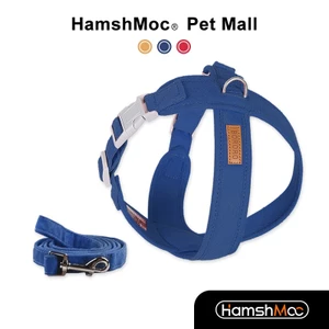 HamshMoc Bộ dây nịt và dây xích cho chó mềm Dây nịt thú cưng có thể điều chỉnh thoải mái với tay cầm điều khiển dễ dàng cho chó nhỏ vừa
