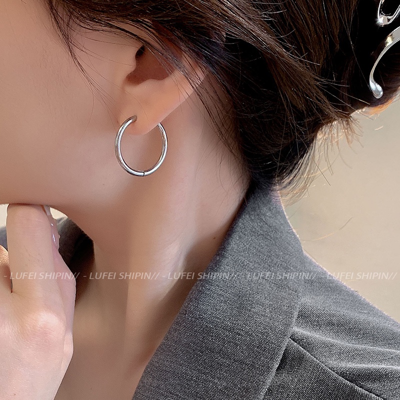 Đơn giản và thời trang - Bông tai vòng tròn mạ vàng retro mới năm 2025 cho phụ nữ