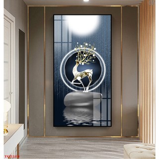 Tranh Động Vật Dưới Đêm Trăng (50x100cm) - Tranh Treo Tường Laminate Tráng Gương