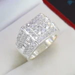 Nhẫn nam bạc bản vuông đính đá NNA0367 - Trang Sức TNJ — ảnh 2