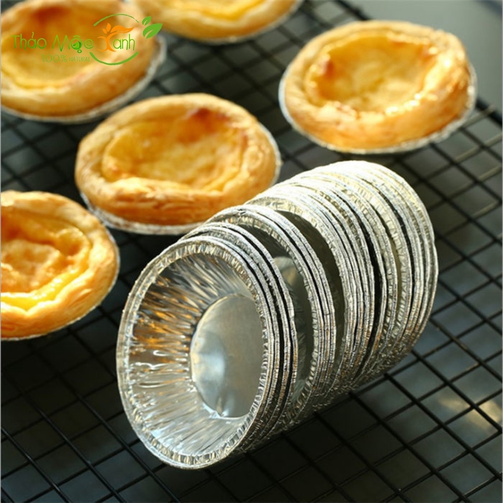 Set 50 - 100 Đế Chén Giấy Bạc Lót Khuôn Nướng Bánh Tart Trứng -  hàu nướng trứng mỡ hành tiện lợi