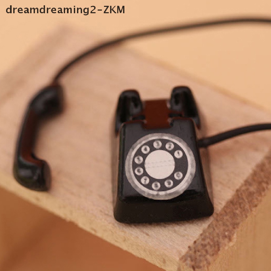 [Dreaming] Mô Hình Điện Thoại Bàn Mini Cổ Điển Trang Trí Nội Thất Nhà Búp Bê [zkm]