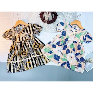váy bé gái chất đũi lụa mềm cho bé từ 6-16kg,váy cộc tay bé gái siêu cute