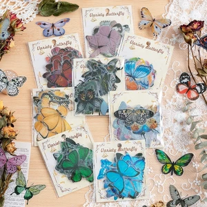 Bộ 40 Miếng Dán Chống Thấm Nước Hình Bướm Kiểu Vintage Dùng Trang Trí Sổ Tay