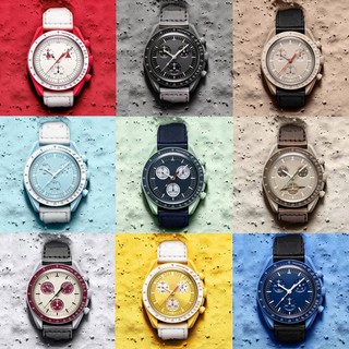 Đồng hồ nam Chất lượng cao Bioceramic Planet Moon Watch Chức năng đầy đủ Đồng hồ chuyển động Quarz Chronograph Đồng hồ đeo tay Dây da phát sáng chống nước Đồng hồ đeo tay có hộp