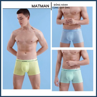 Quần Lót Lưới Nam Co Giãn 4 Chiều, Quần Sịp Đùi Nam Thông Hơi, Quần Boxer Nam Lưới Thoáng Khí