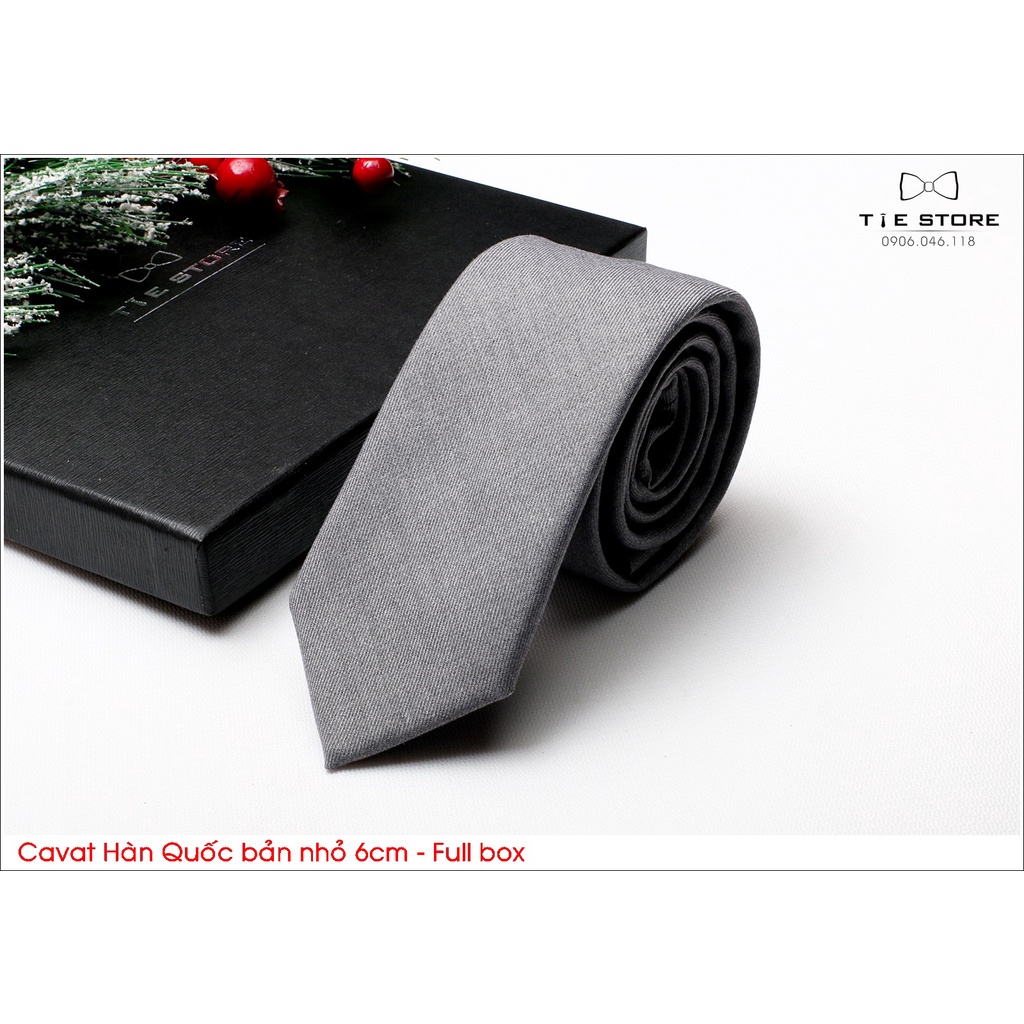 Cà Vạt Nam Bản nhỏ 6cm Màu Xám ghi - Cavat Hàn Quốc Dành Cho Chú rể ...
