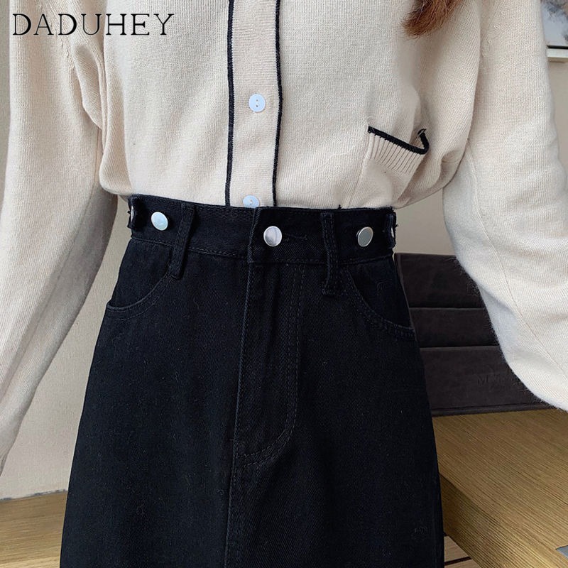 Ảnh Chân váy DADUHEY vải denim dáng dài lưng cao thời trang phong cách Hàn Quốc xinh xắn 2023 3