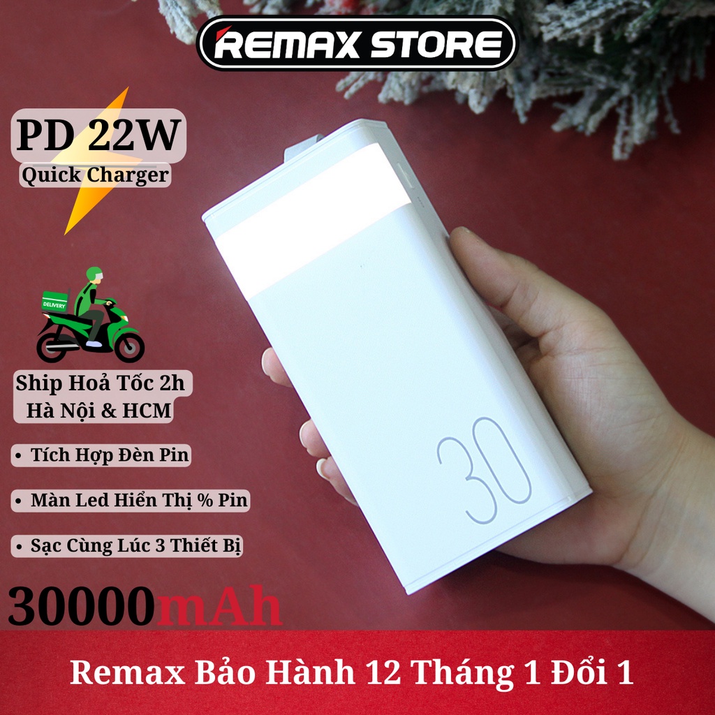 Pin dự phòng sạc nhanh Remax RPP-320 dung lượng 30000mAh có đèn pin ...
